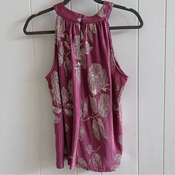 Feather Bone by Anthropologie Dusty Pink Crepe Sleeveless Top - Picture 8 of 10